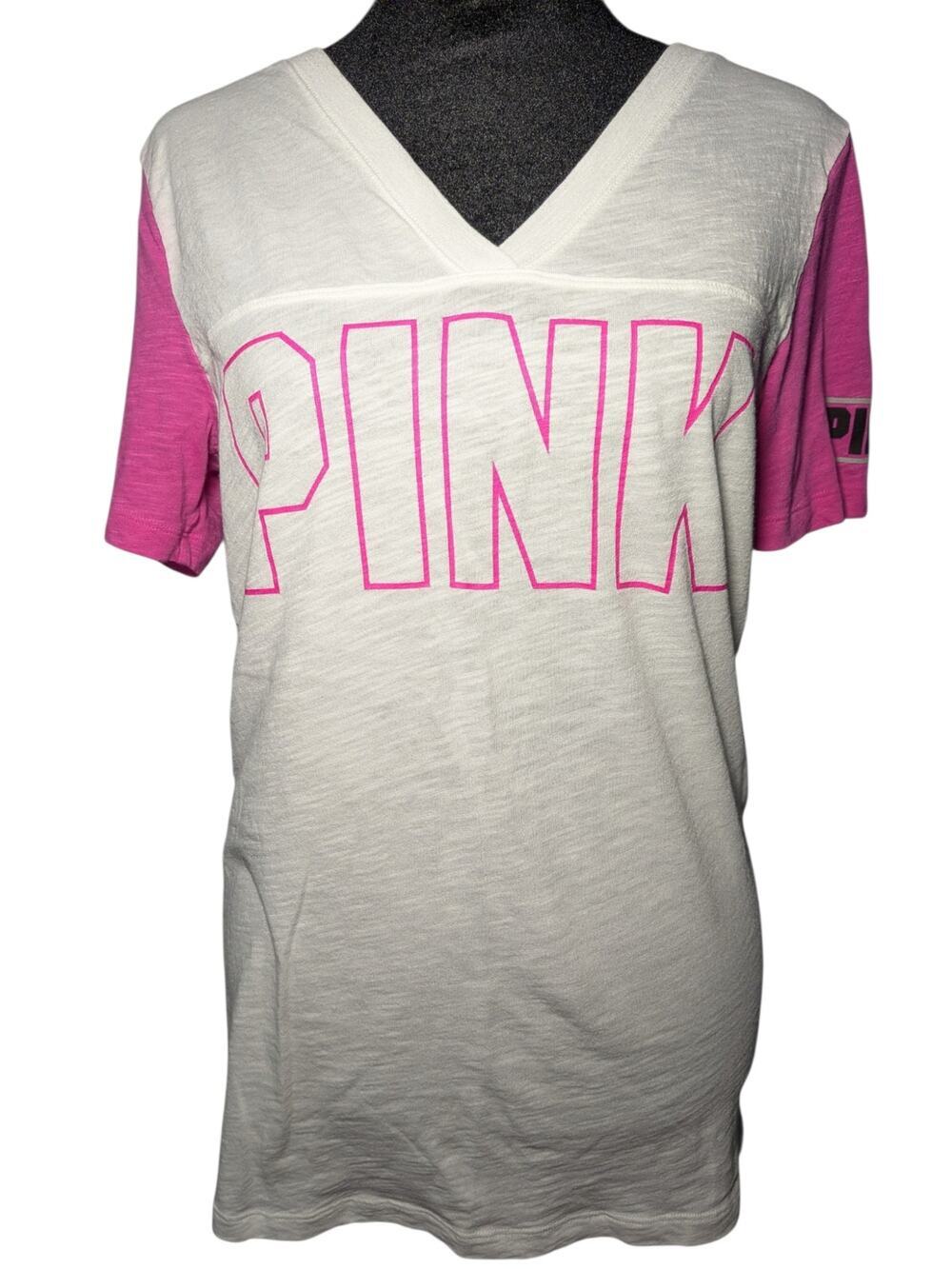 Victoria's Secret PINK V-Neck Graphic Jersey Tee - Size XS
